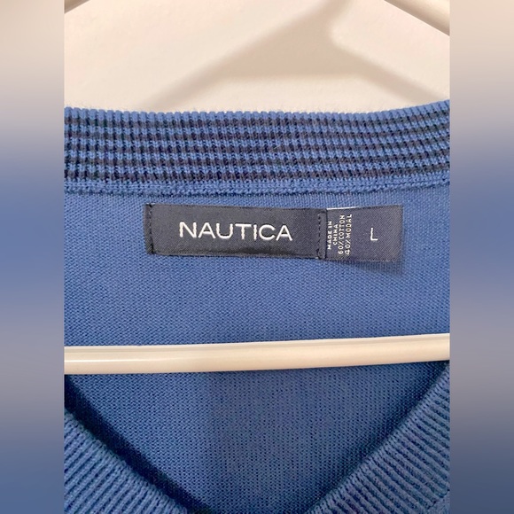 Blue Nautica V-Neck Sweater - Picture 3 of 6